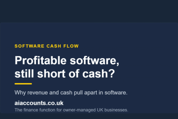 Why profitable software businesses run out of cash, AI Accounts article graphic